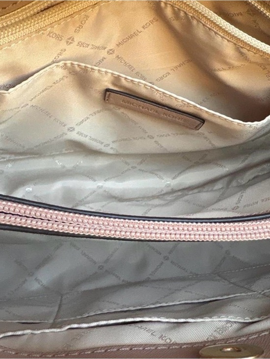Michael Kors Pale Pink Saffiano Shoulder Bag with Gold Hardware